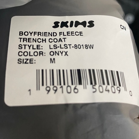 NWT Skims Boyfriend Fleece Oversized Trench Coat in Onyx - Picture 10 of 11